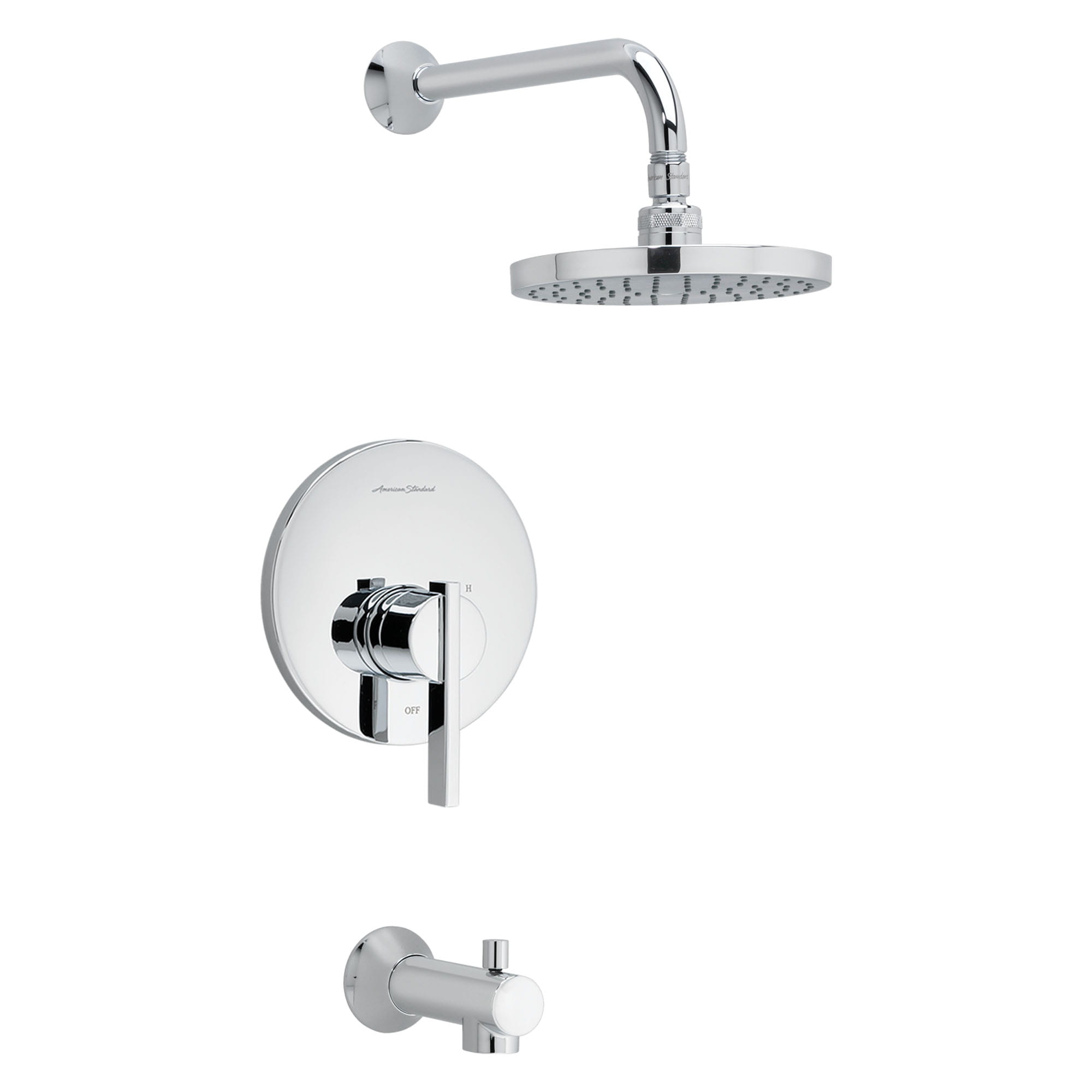 Berwick® 2.5 gpm/9.5 L/min Tub and Shower Trim Kit With Rain Showerhead, Double Ceramic Pressure Balance Cartridge and Lever Handle